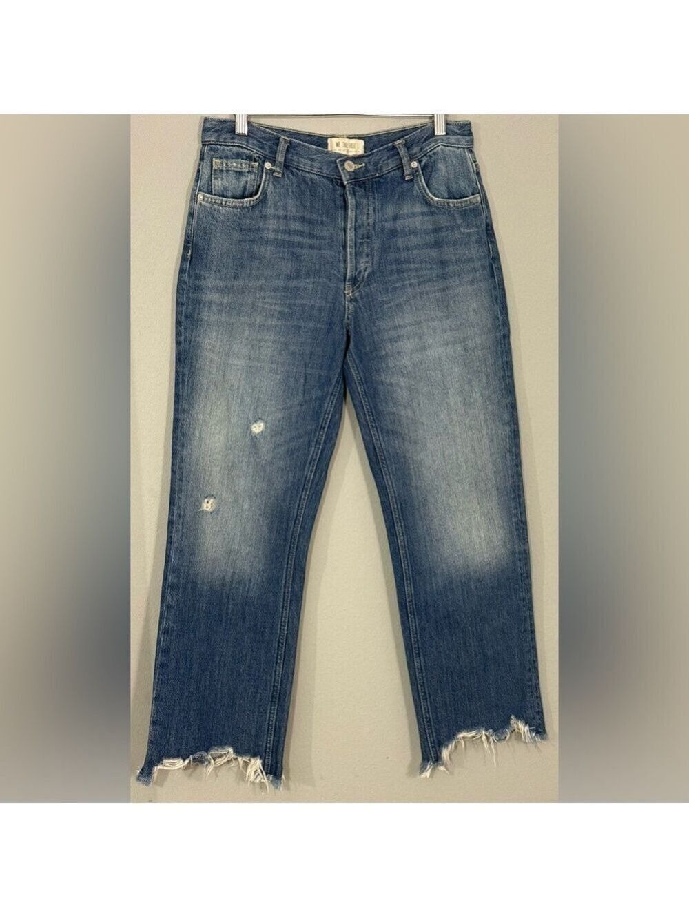 We The Free Free People Raw Hem Distressed Jeans Womens 28 Straight Crop